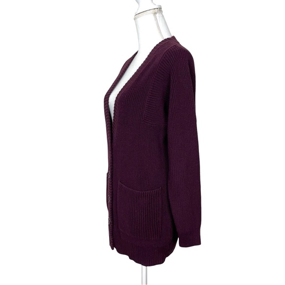 Athleta West End Oversized Knit Cardigan Maroon XS - Picture 7 of 11